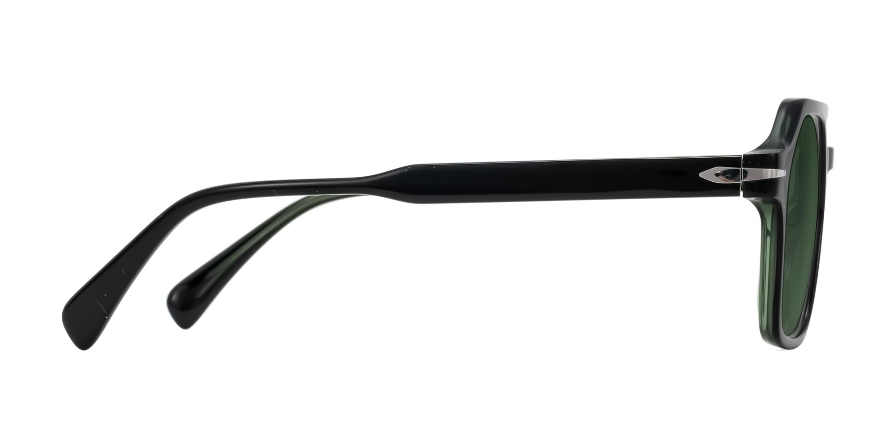 Side of Kibandou in Black/Green with Green Tinted Lenses