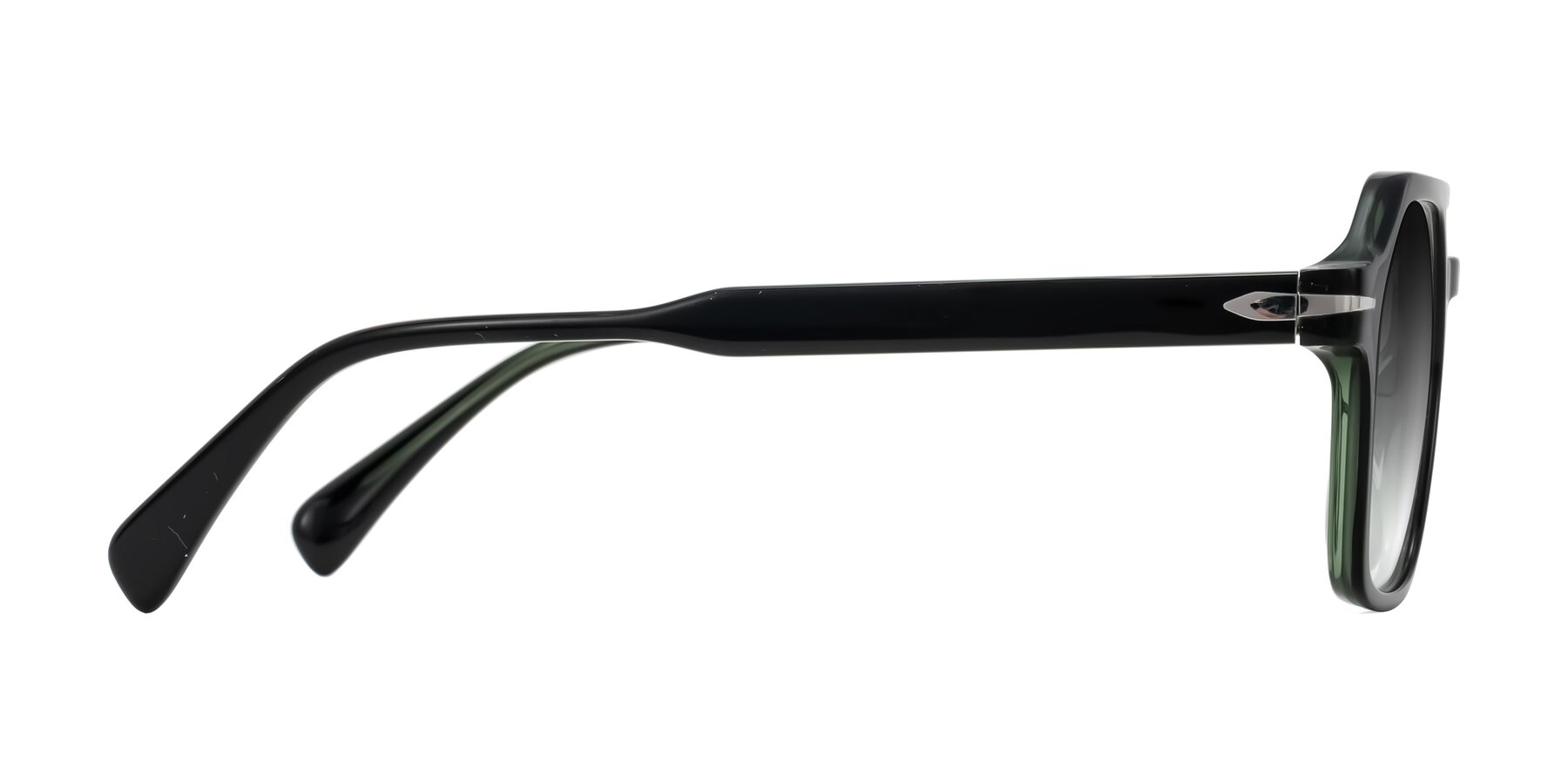 Side of Kibandou in Black/Green with Gray Gradient Lenses