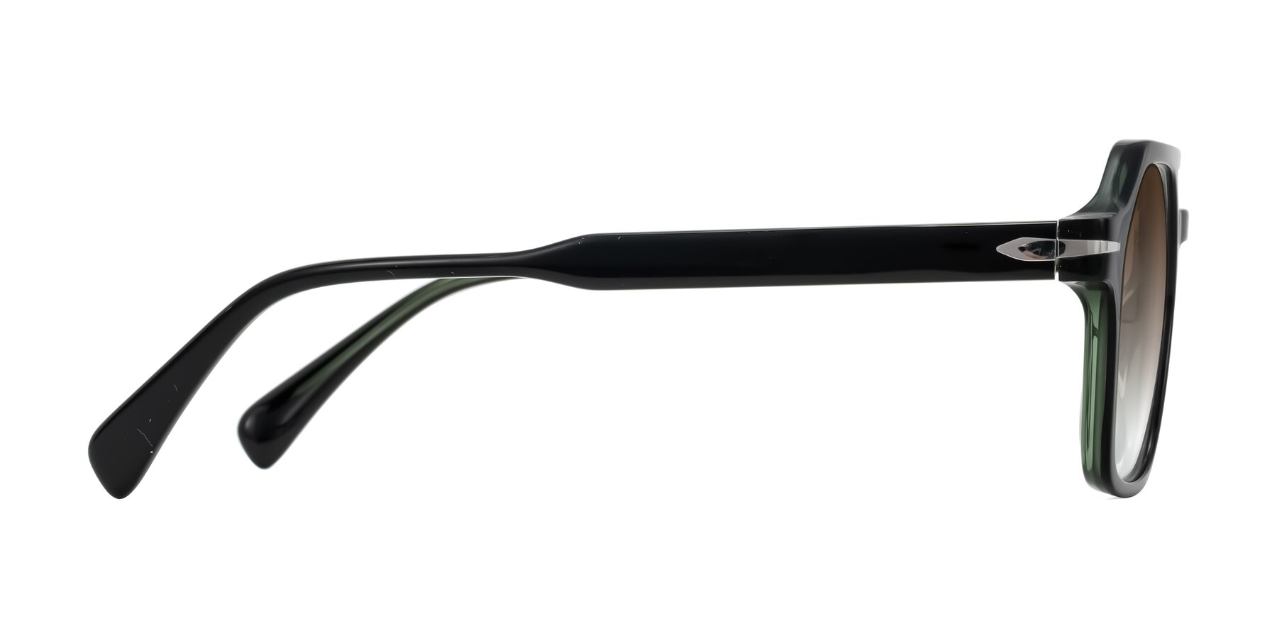 Side of Kibandou in Black/Green with Brown Gradient Lenses