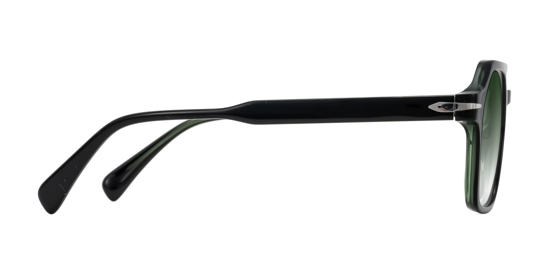Side of Kibandou in Black/Green with Green Gradient Lenses