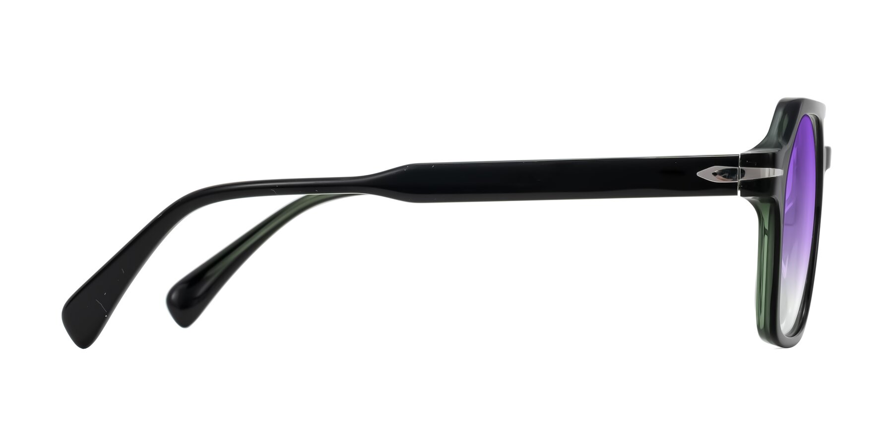 Side of Kibandou in Black/Green with Purple Gradient Lenses