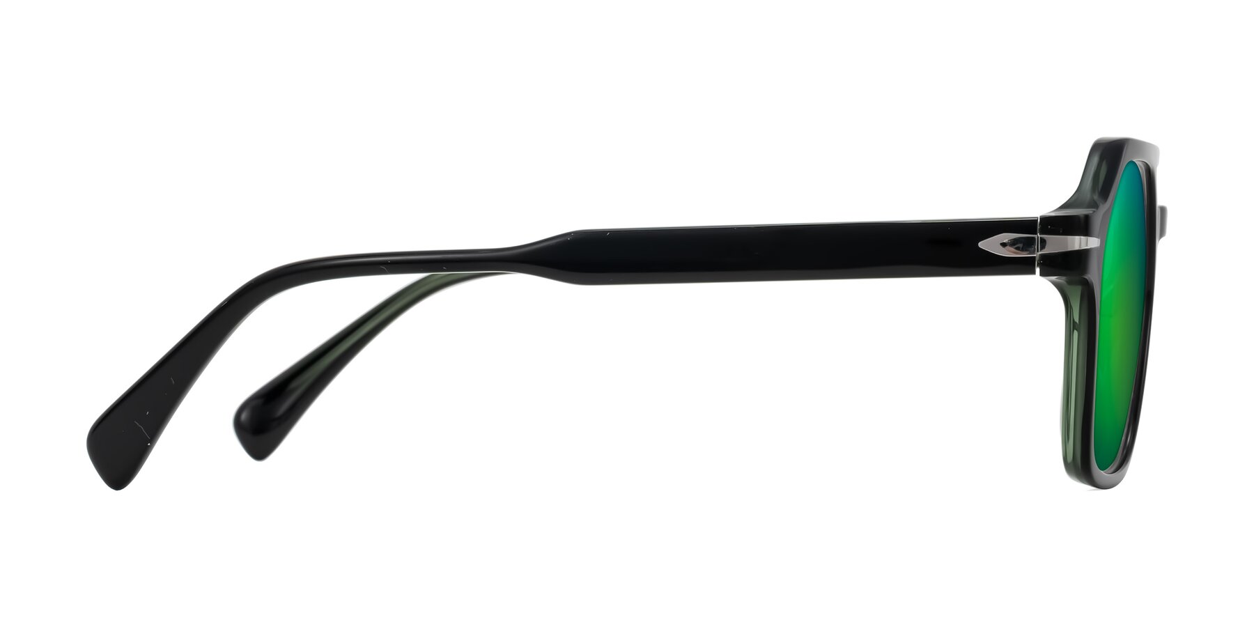 Side of Kibandou in Black/Green with Green Mirrored Lenses