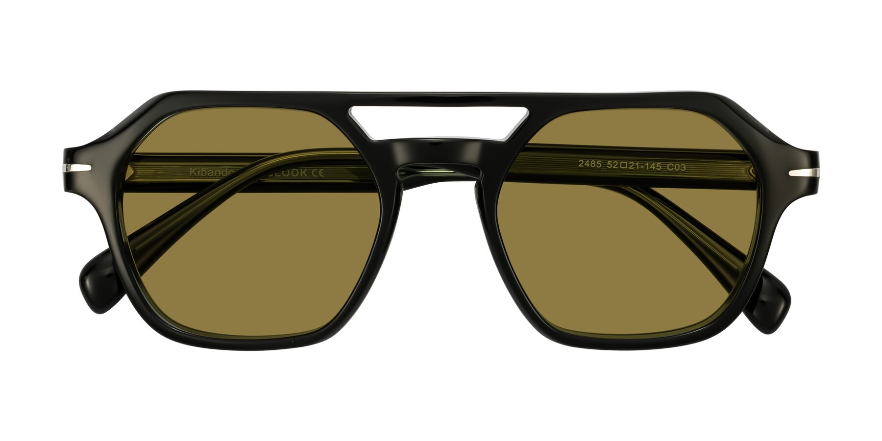 Folded Front of Kibandou in Black/Green with Brown Polarized Lenses