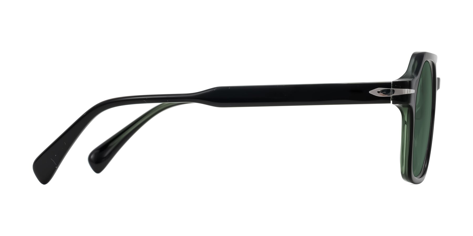 Side of Kibandou in Black/Green with Green Polarized Lenses
