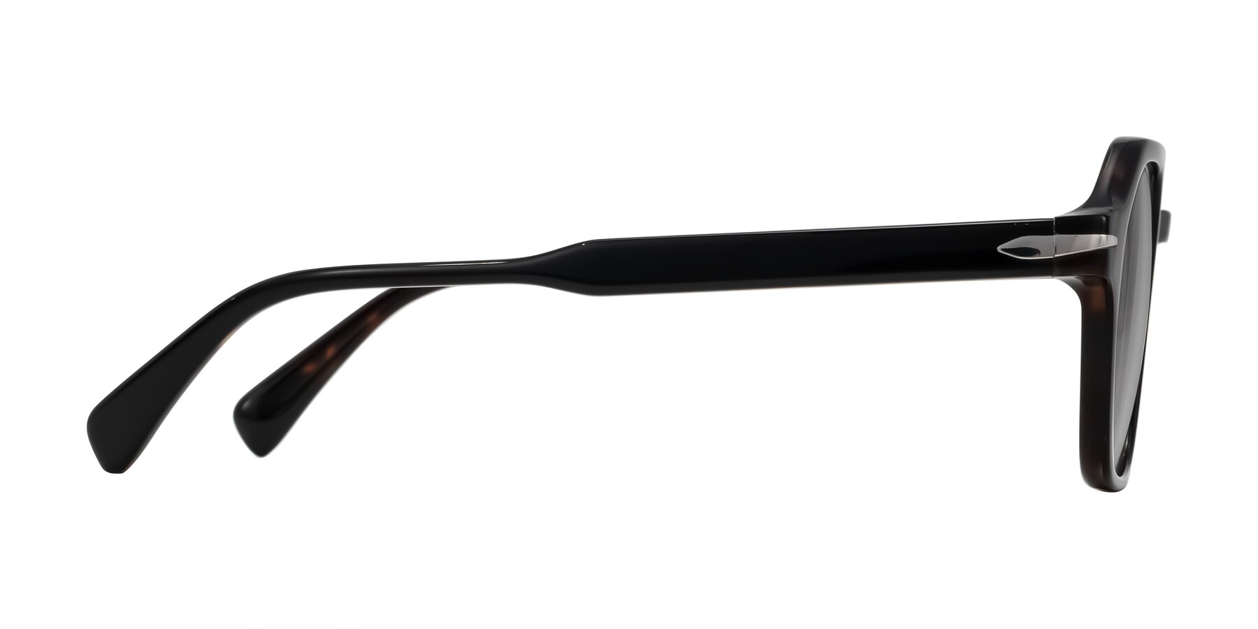 Side of Kibandou in Black/Tortoise with Light Gray Tinted Lenses