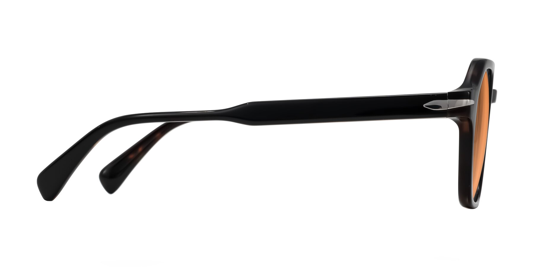 Side of Kibandou in Black/Tortoise with Medium Orange Tinted Lenses