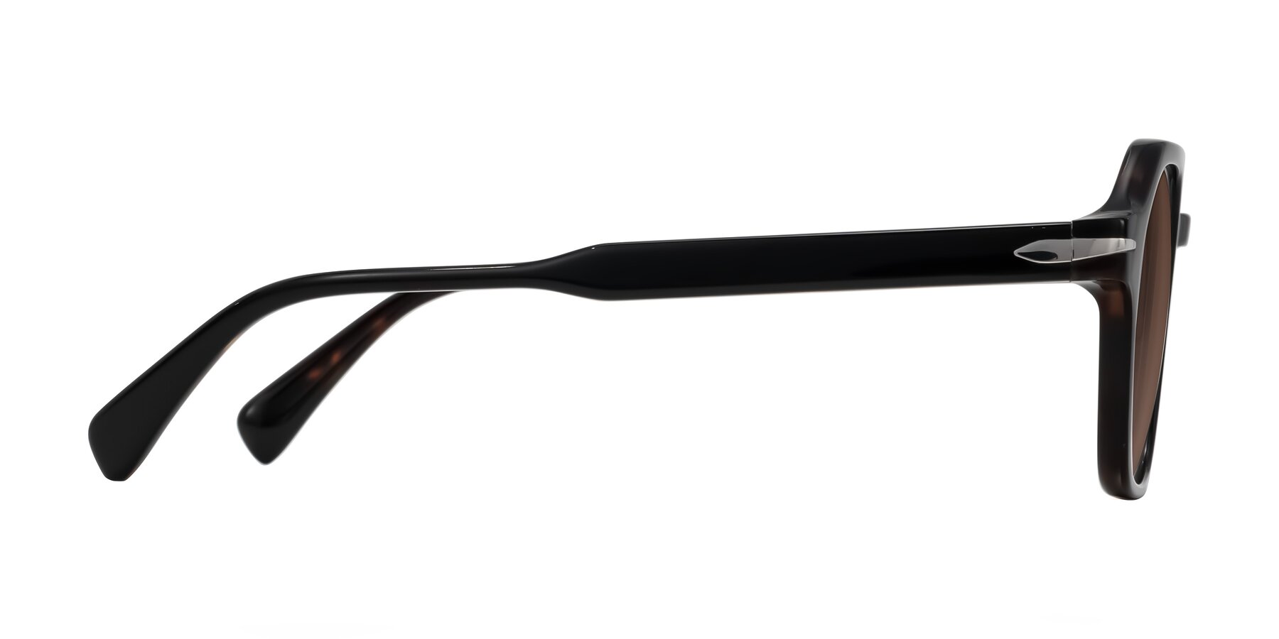 Side of Kibandou in Black/Tortoise with Brown Tinted Lenses