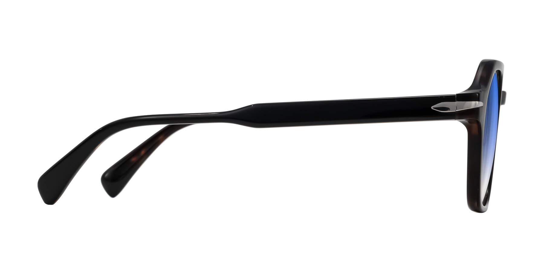 Side of Kibandou in Black/Tortoise with Blue Gradient Lenses