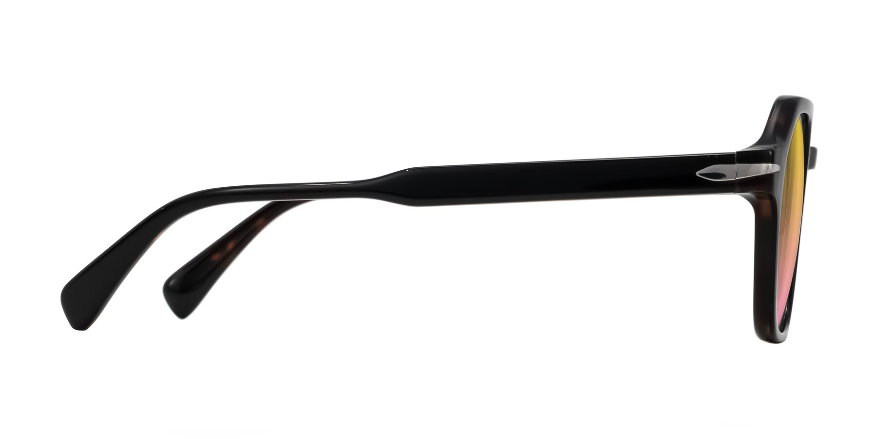 Side of Kibandou in Black/Tortoise with Yellow / Pink Gradient Lenses