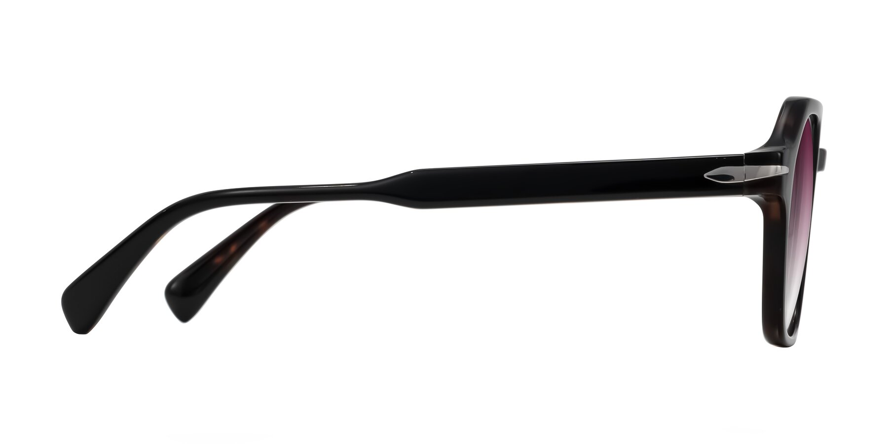 Side of Kibandou in Black/Tortoise with Wine Gradient Lenses