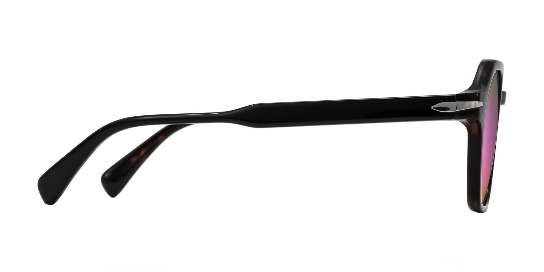 Side of Kibandou in Black/Tortoise with Pink Mirrored Lenses