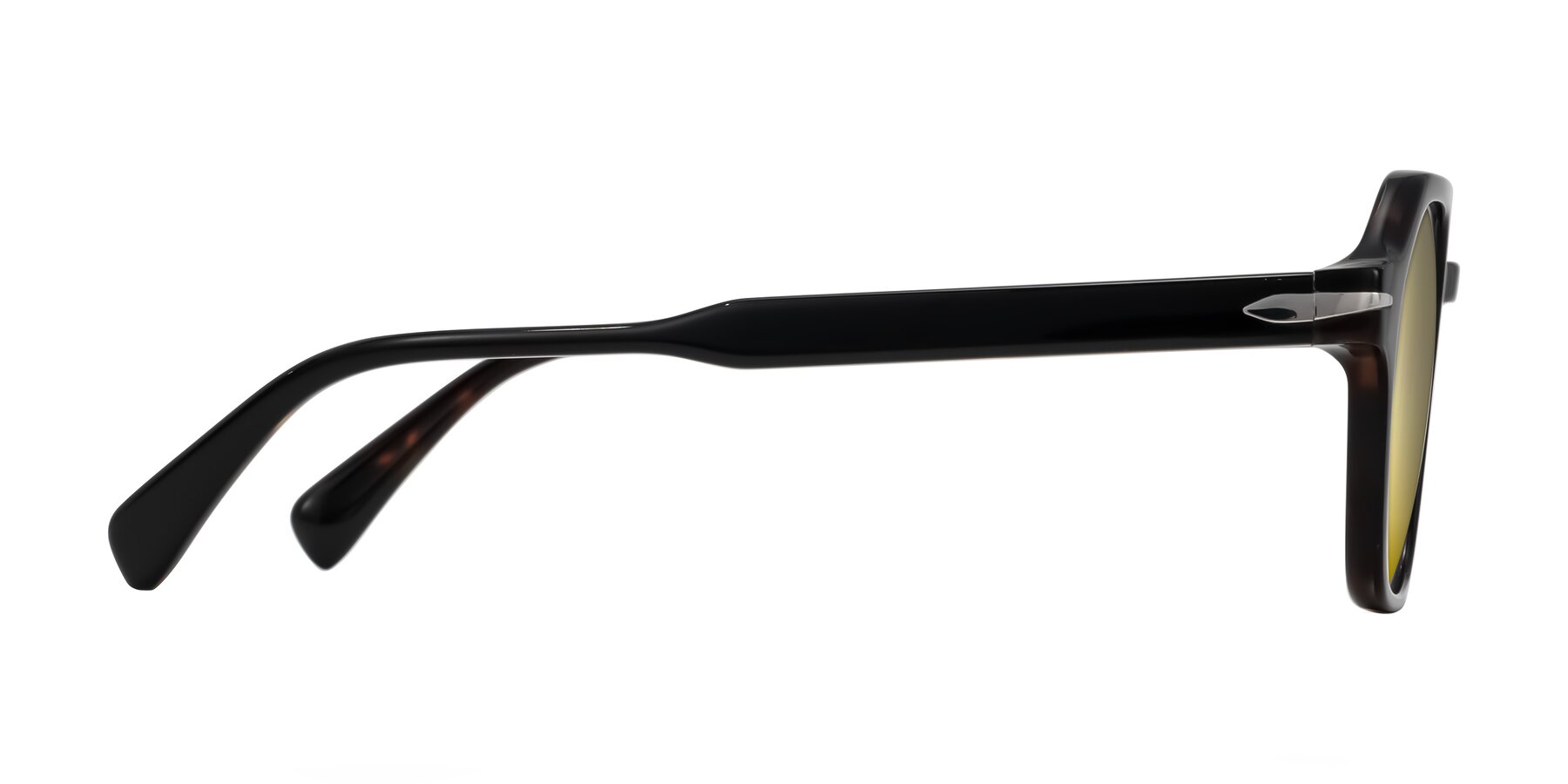 Side of Kibandou in Black/Tortoise with Gold Mirrored Lenses