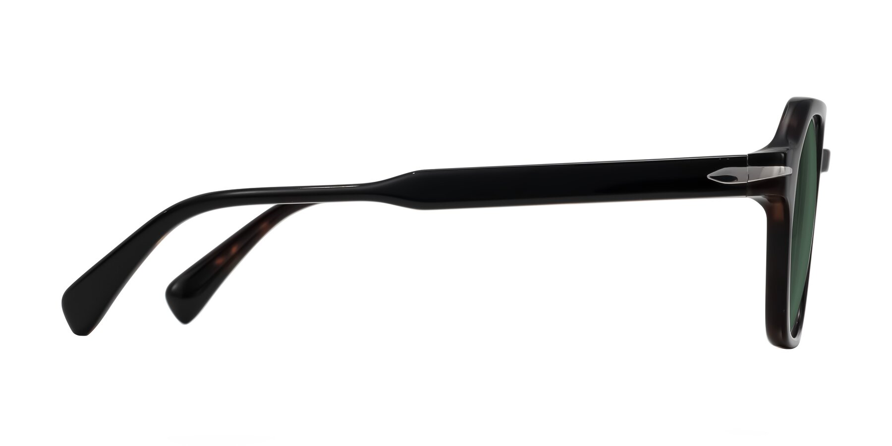 Side of Kibandou in Black/Tortoise with Green Polarized Lenses