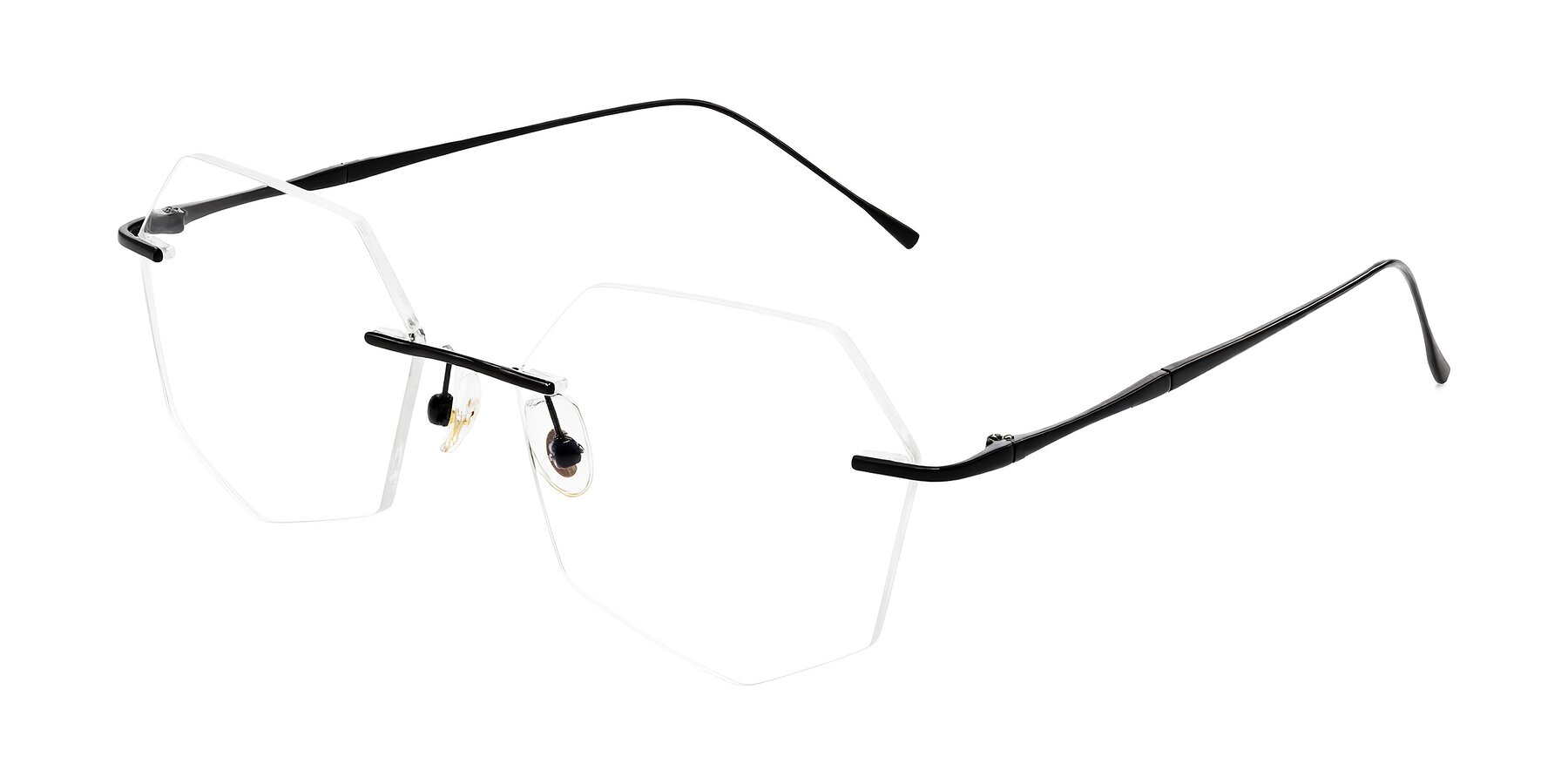 Angle of Edme in Matte Black with Clear Blue Light Blocking Lenses