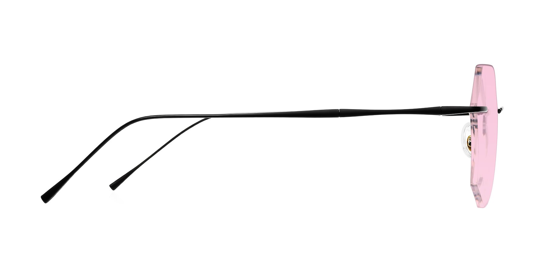 Side of Edme in Matte Black with Light Pink Tinted Lenses