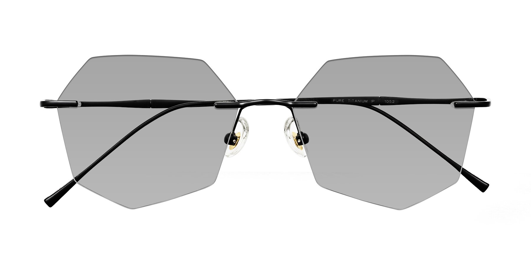 Folded Front of Edme in Matte Black with Light Gray Tinted Lenses