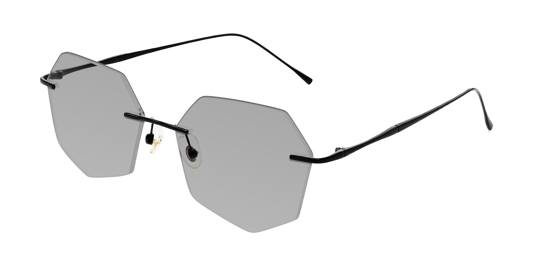Angle of Edme in Matte Black with Light Gray Tinted Lenses