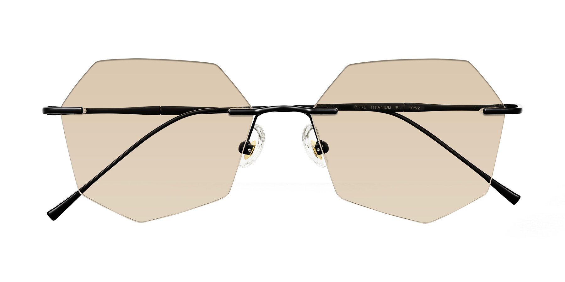 Folded Front of Edme in Matte Black with Light Brown Tinted Lenses