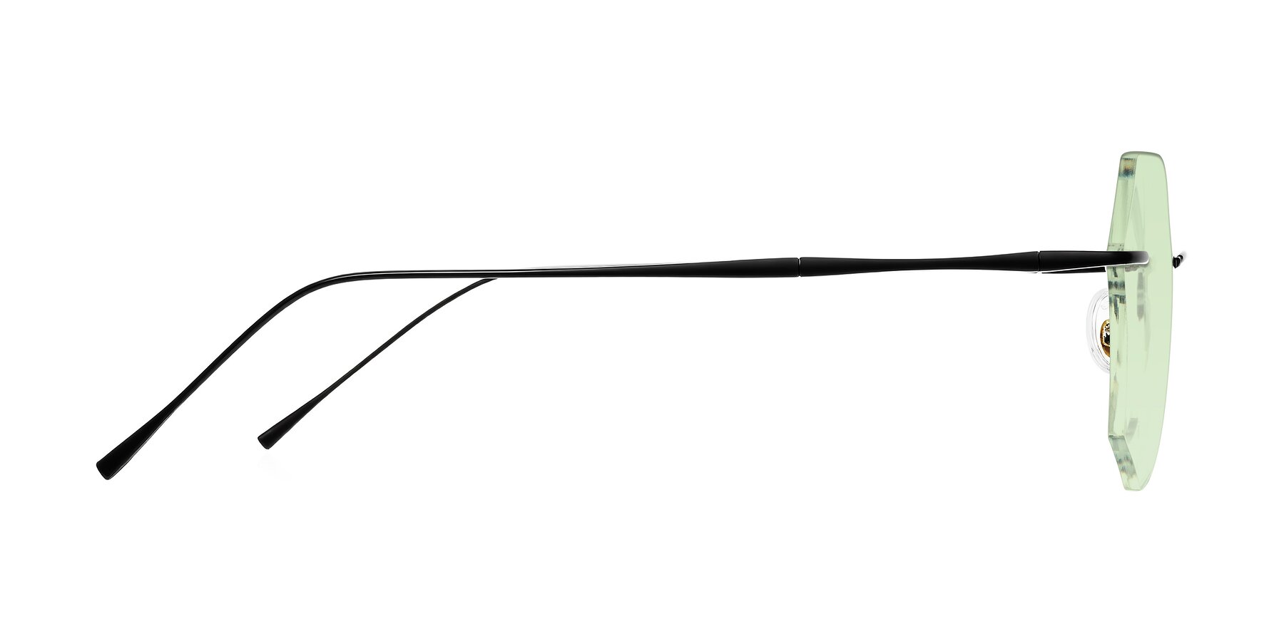 Side of Edme in Matte Black with Light Green Tinted Lenses