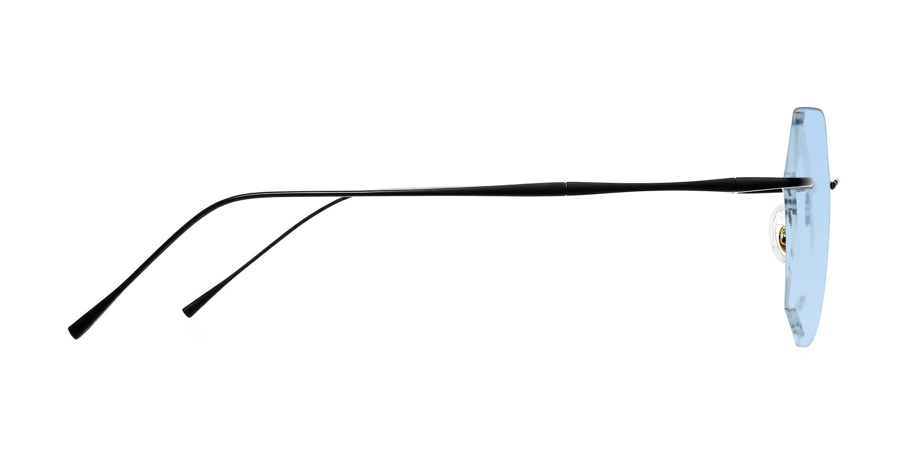 Side of Edme in Matte Black with Light Blue Tinted Lenses