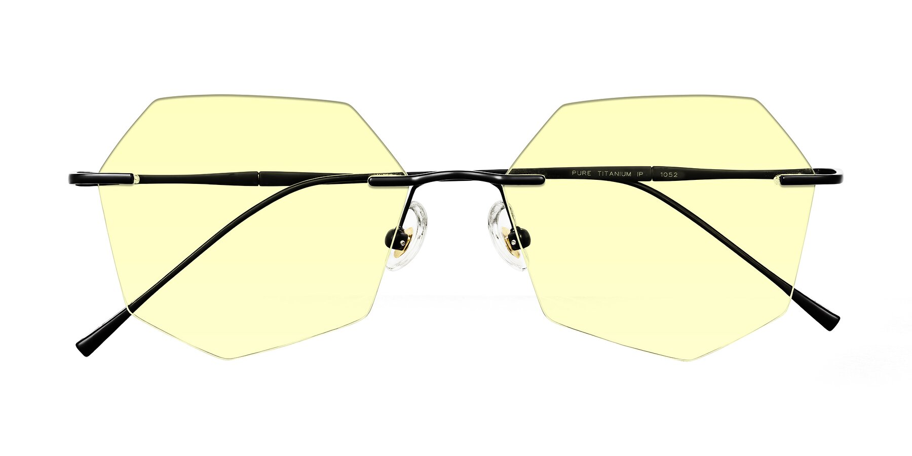 Folded Front of Edme in Matte Black with Light Yellow Tinted Lenses