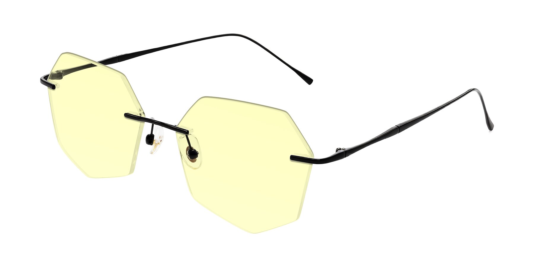 Angle of Edme in Matte Black with Light Yellow Tinted Lenses