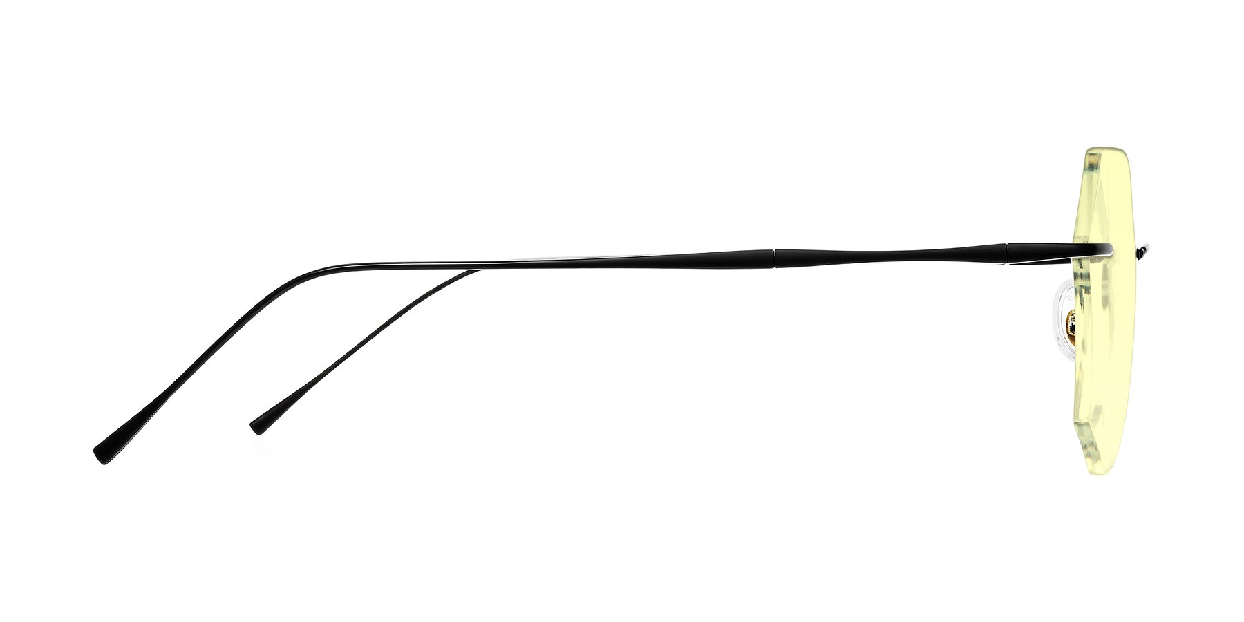 Side of Edme in Matte Black with Light Yellow Tinted Lenses