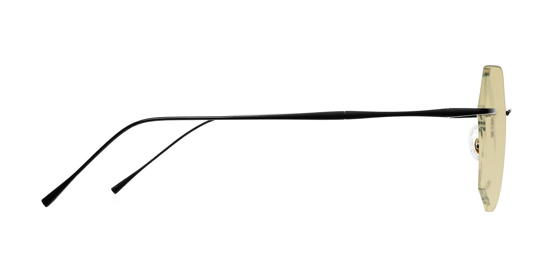 Side of Edme in Matte Black with Light Champagne Tinted Lenses