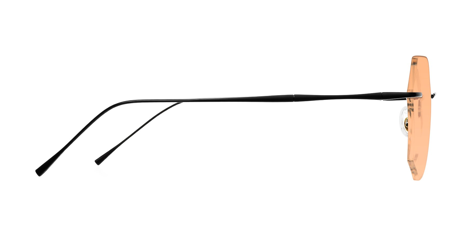 Side of Edme in Matte Black with Light Orange Tinted Lenses