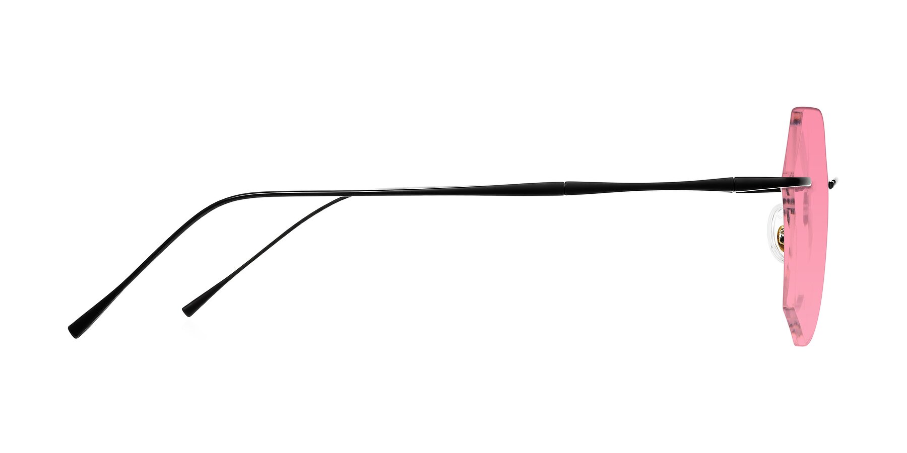 Side of Edme in Matte Black with Pink Tinted Lenses