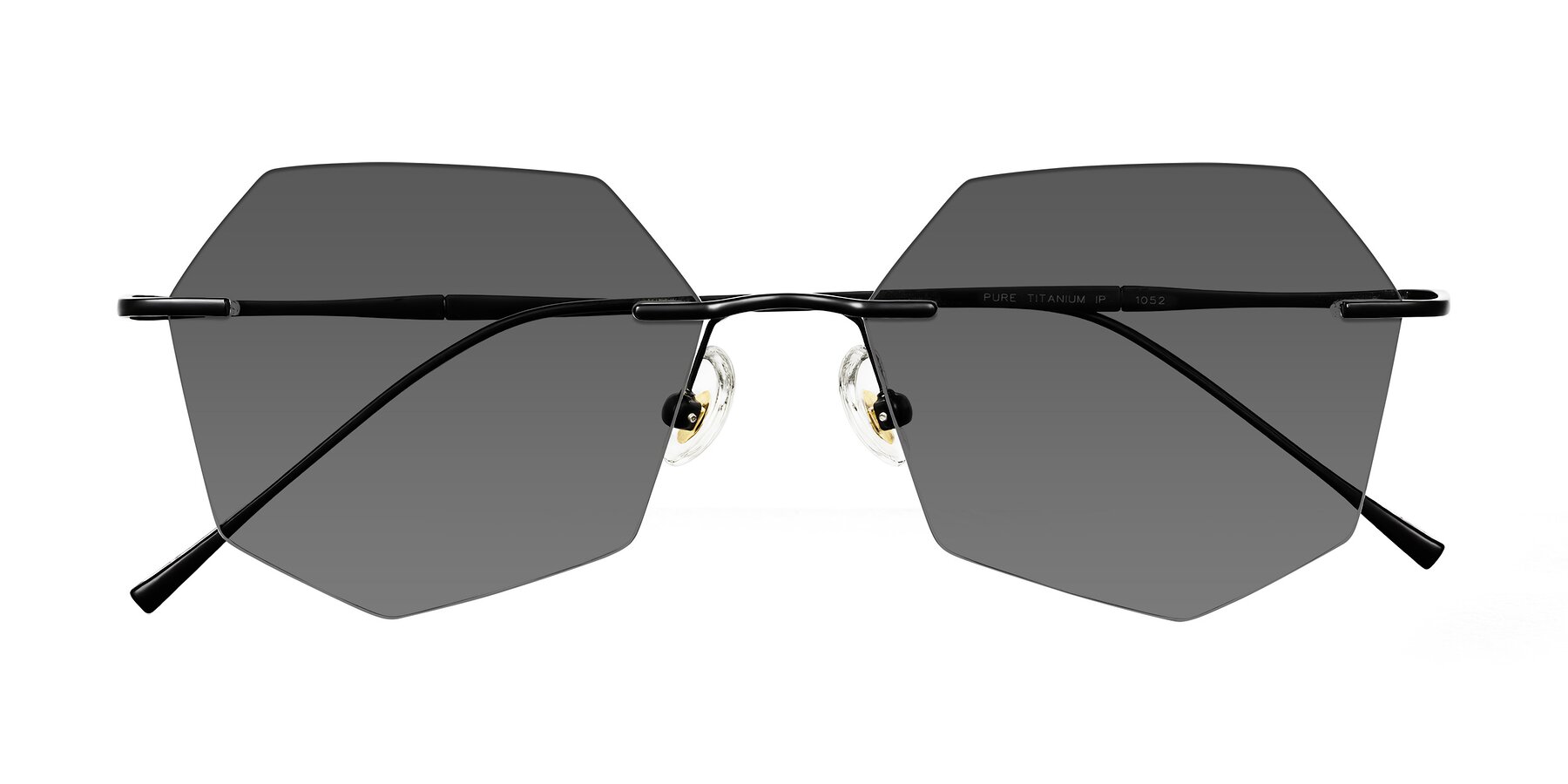 Folded Front of Edme in Matte Black with Medium Gray Tinted Lenses