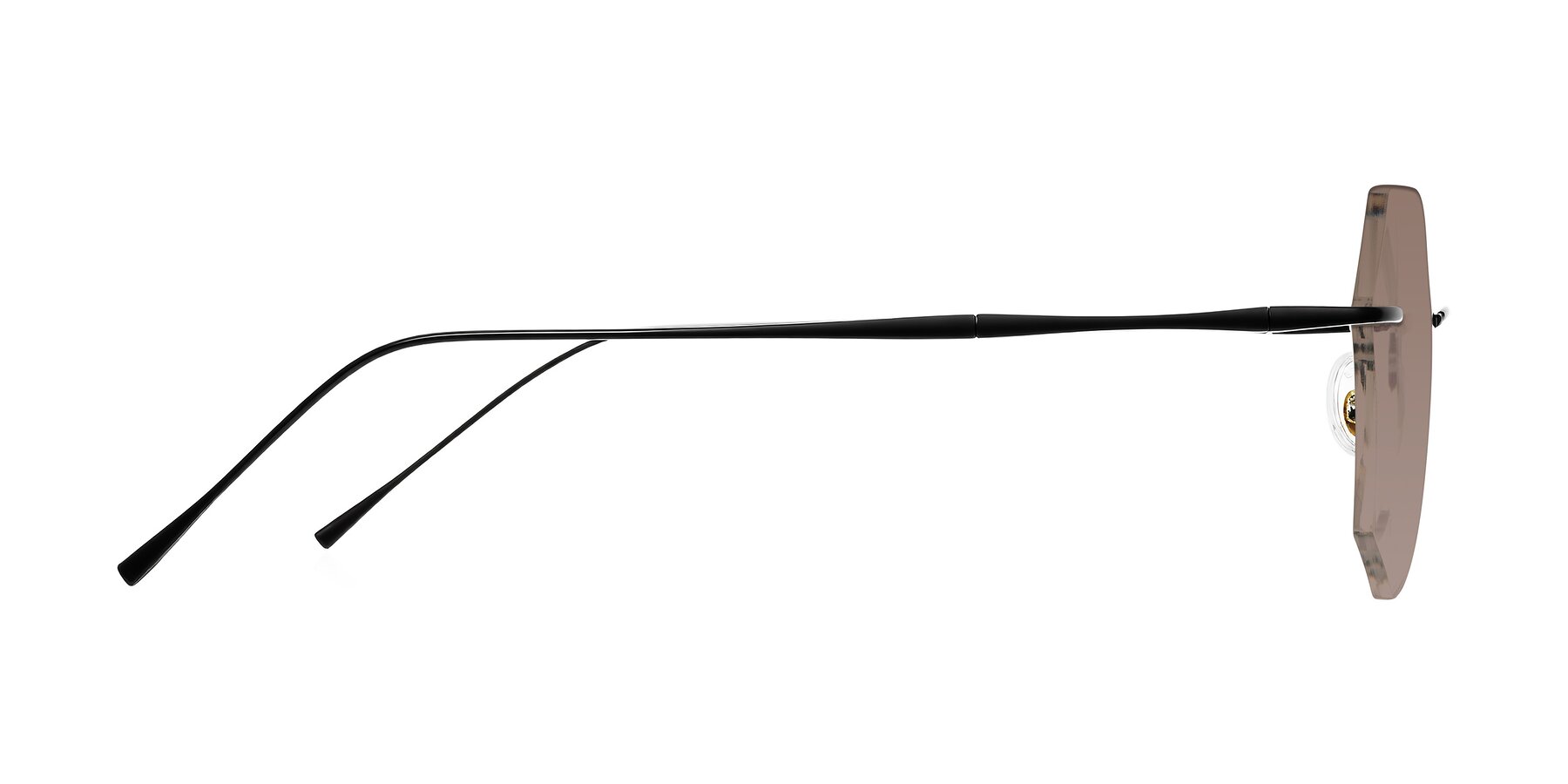 Side of Edme in Matte Black with Medium Brown Tinted Lenses