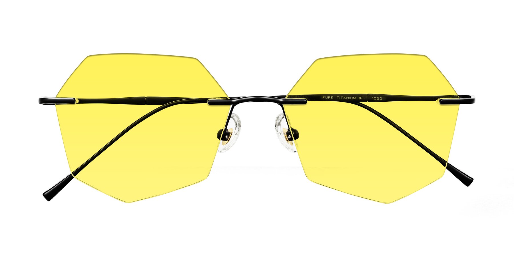 Folded Front of Edme in Matte Black with Medium Yellow Tinted Lenses
