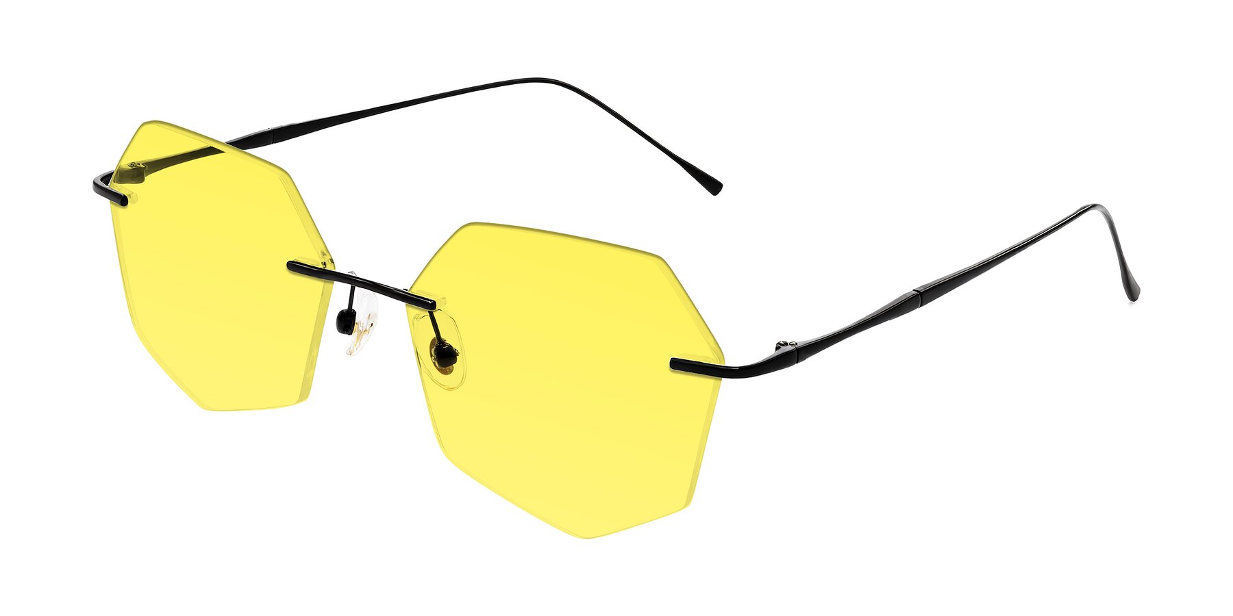 Angle of Edme in Matte Black with Medium Yellow Tinted Lenses