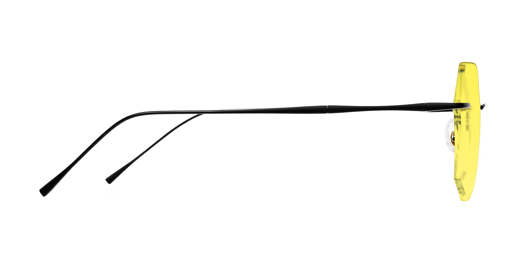 Side of Edme in Matte Black with Medium Yellow Tinted Lenses