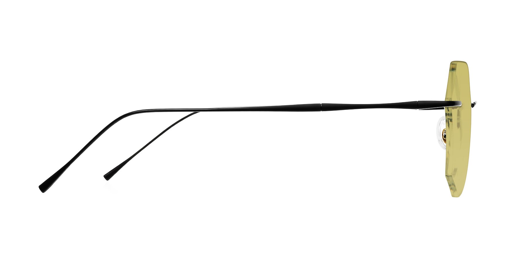 Side of Edme in Matte Black with Medium Champagne Tinted Lenses