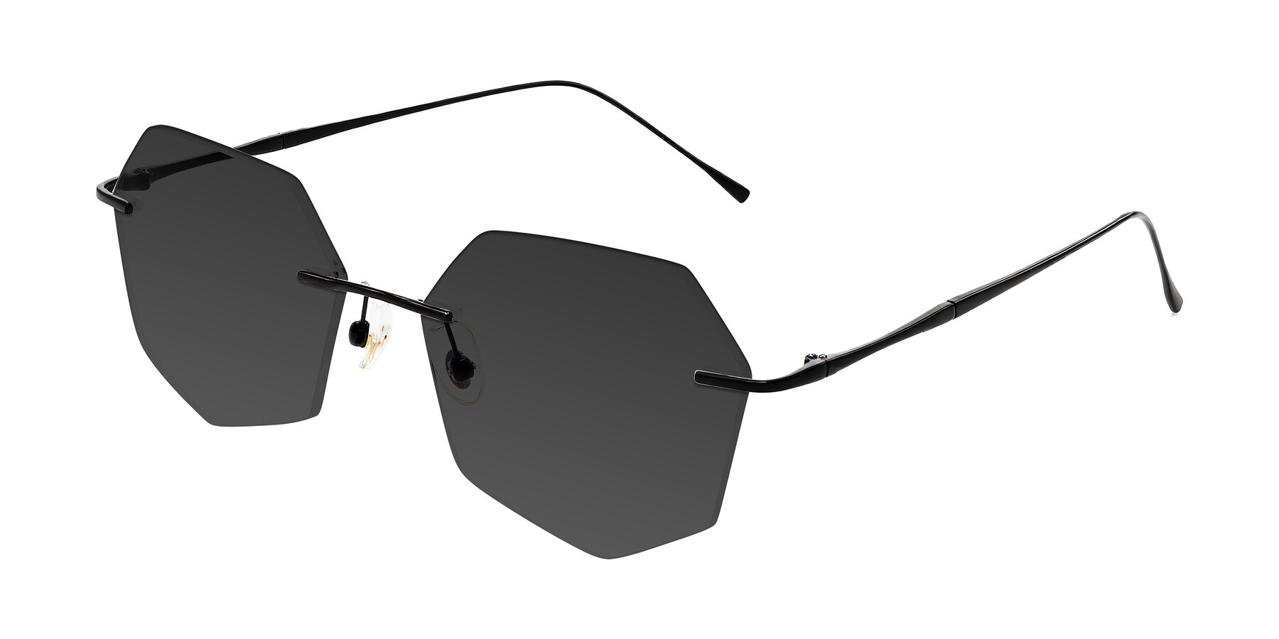 Angle of Edme in Matte Black with Gray Tinted Lenses