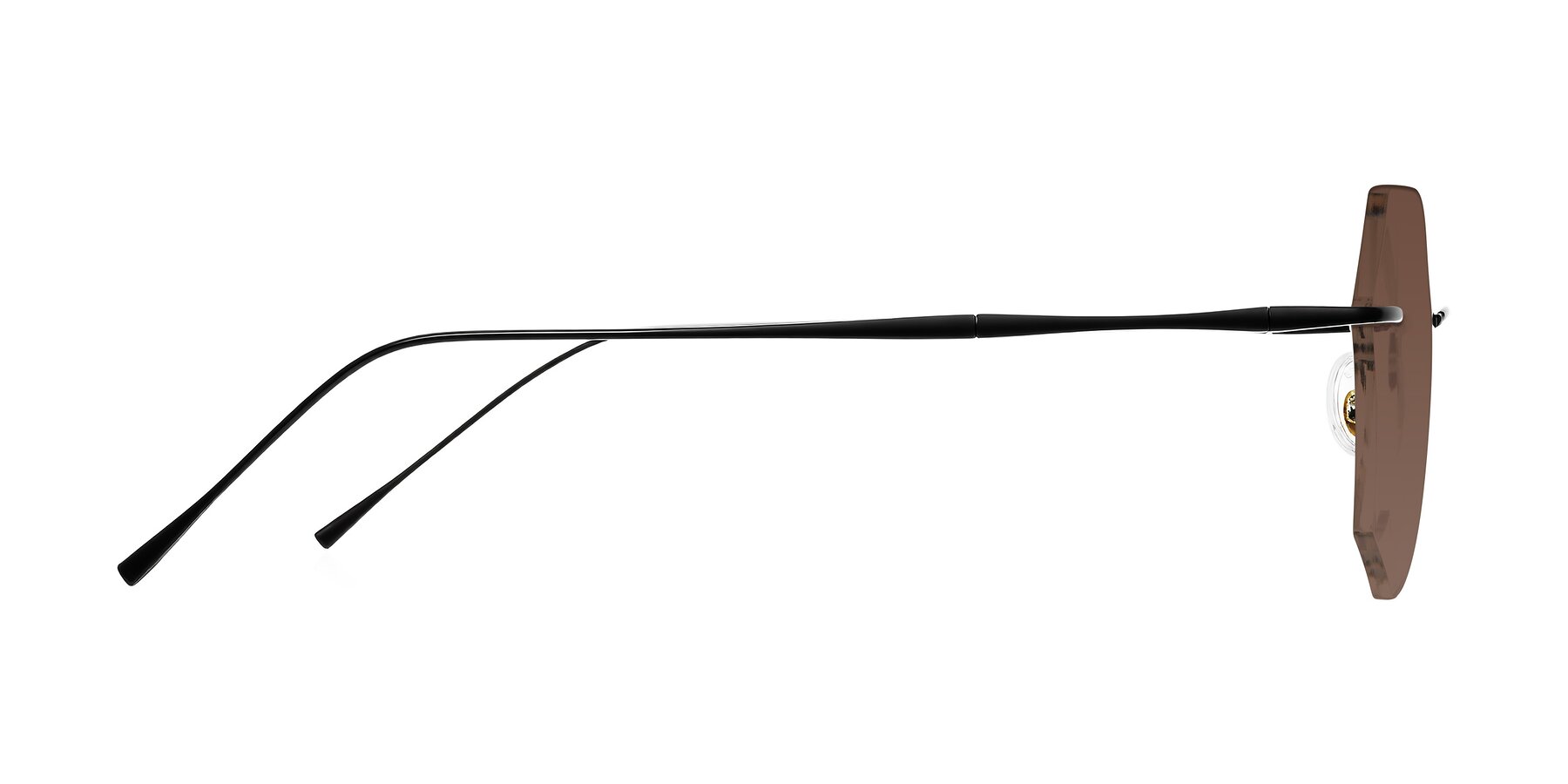 Side of Edme in Matte Black with Brown Tinted Lenses
