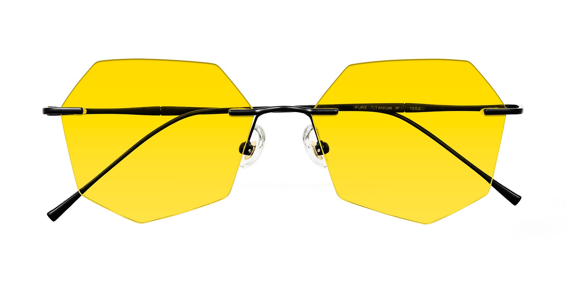 Folded Front of Edme in Matte Black with Yellow Tinted Lenses