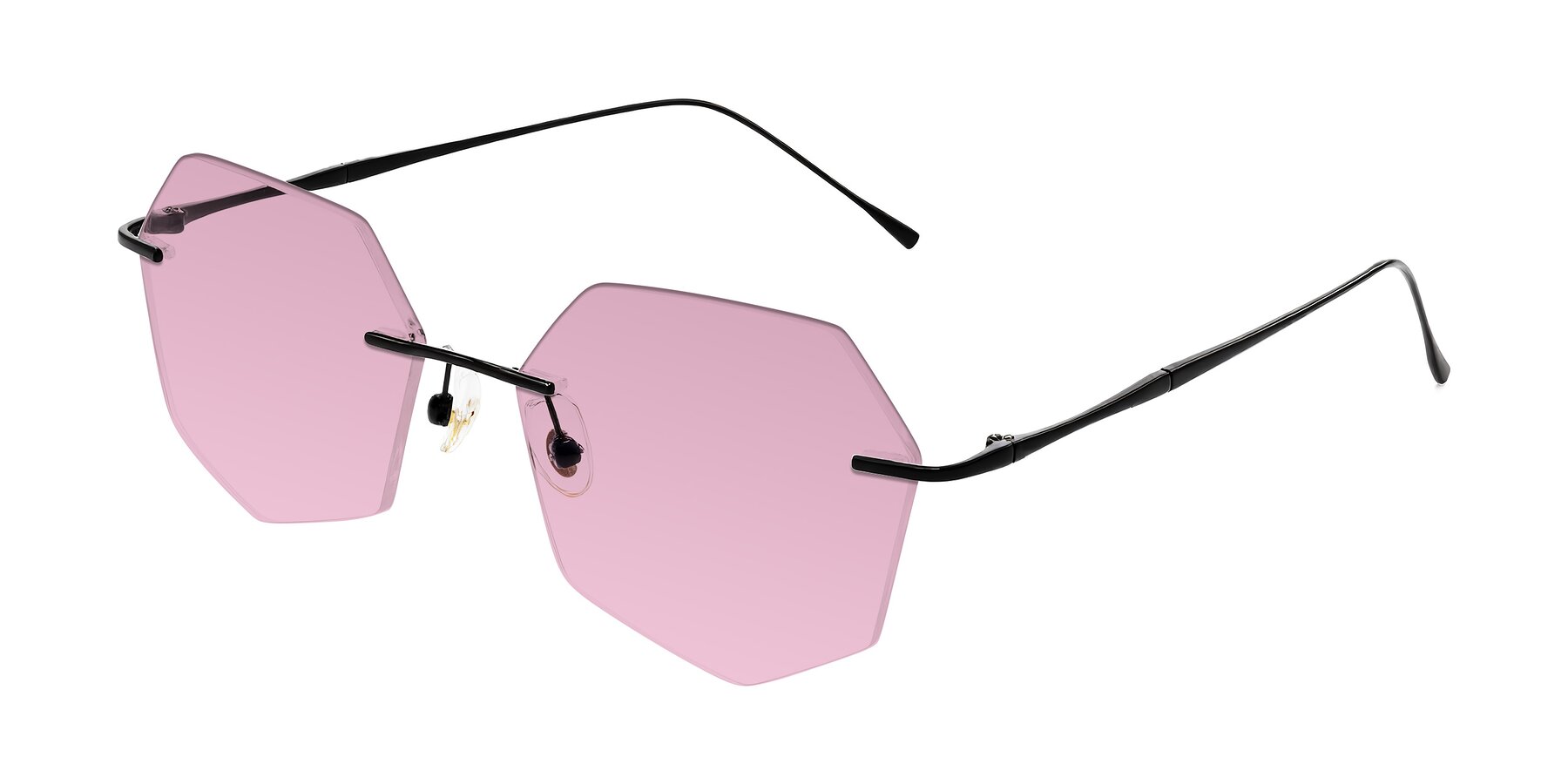 Angle of Edme in Matte Black with Light Wine Tinted Lenses
