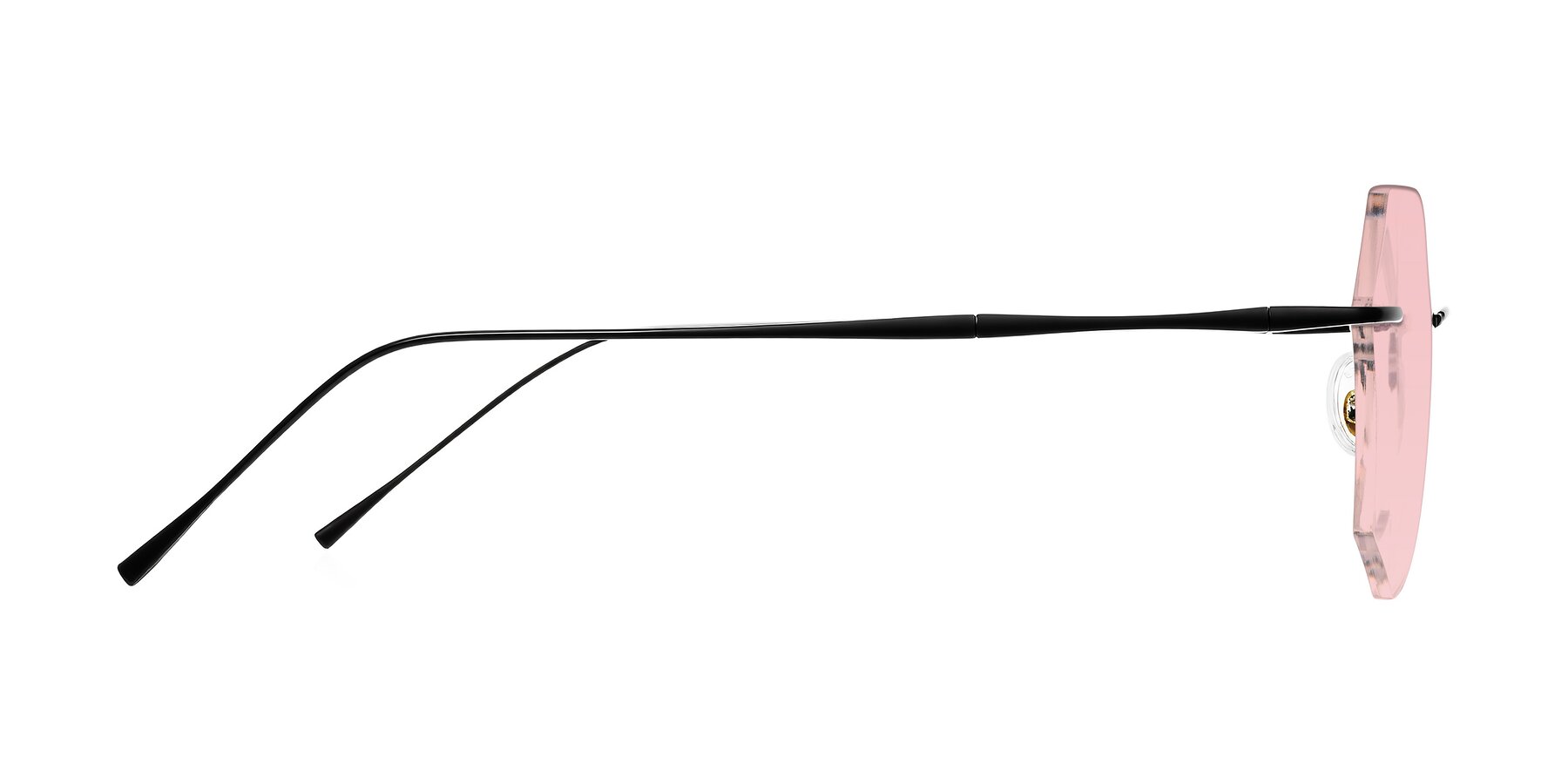 Side of Edme in Matte Black with Light Garnet Tinted Lenses