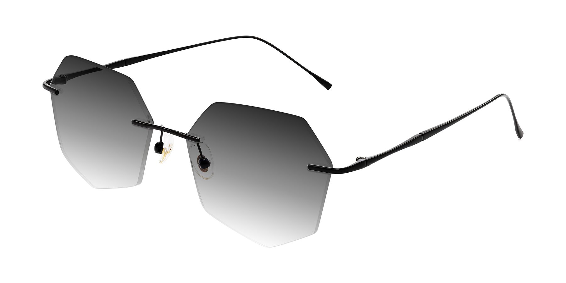 Angle of Edme in Matte Black with Gray Gradient Lenses