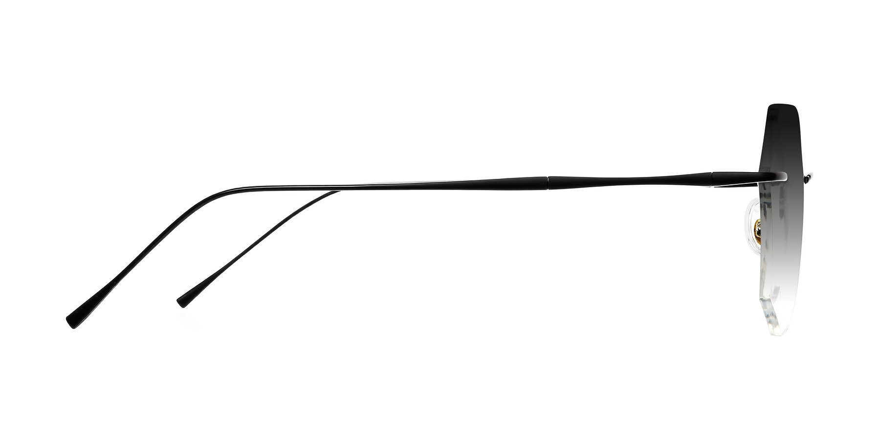 Side of Edme in Matte Black with Gray Gradient Lenses