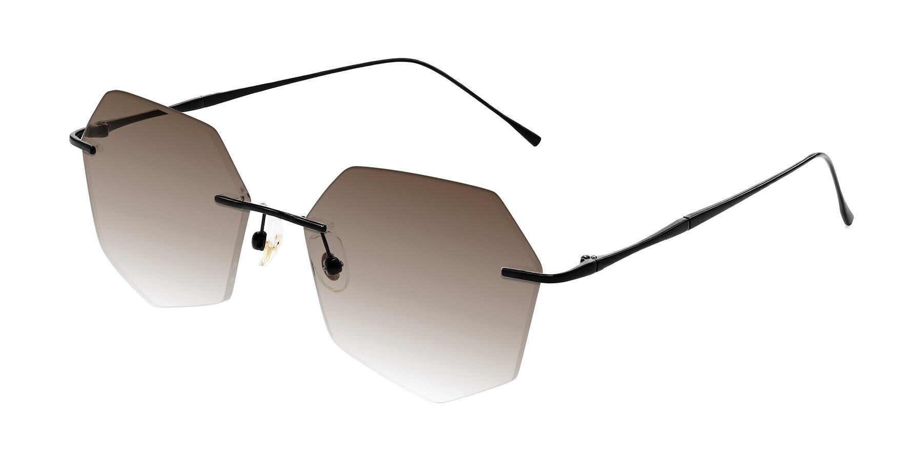 Angle of Edme in Matte Black with Brown Gradient Lenses
