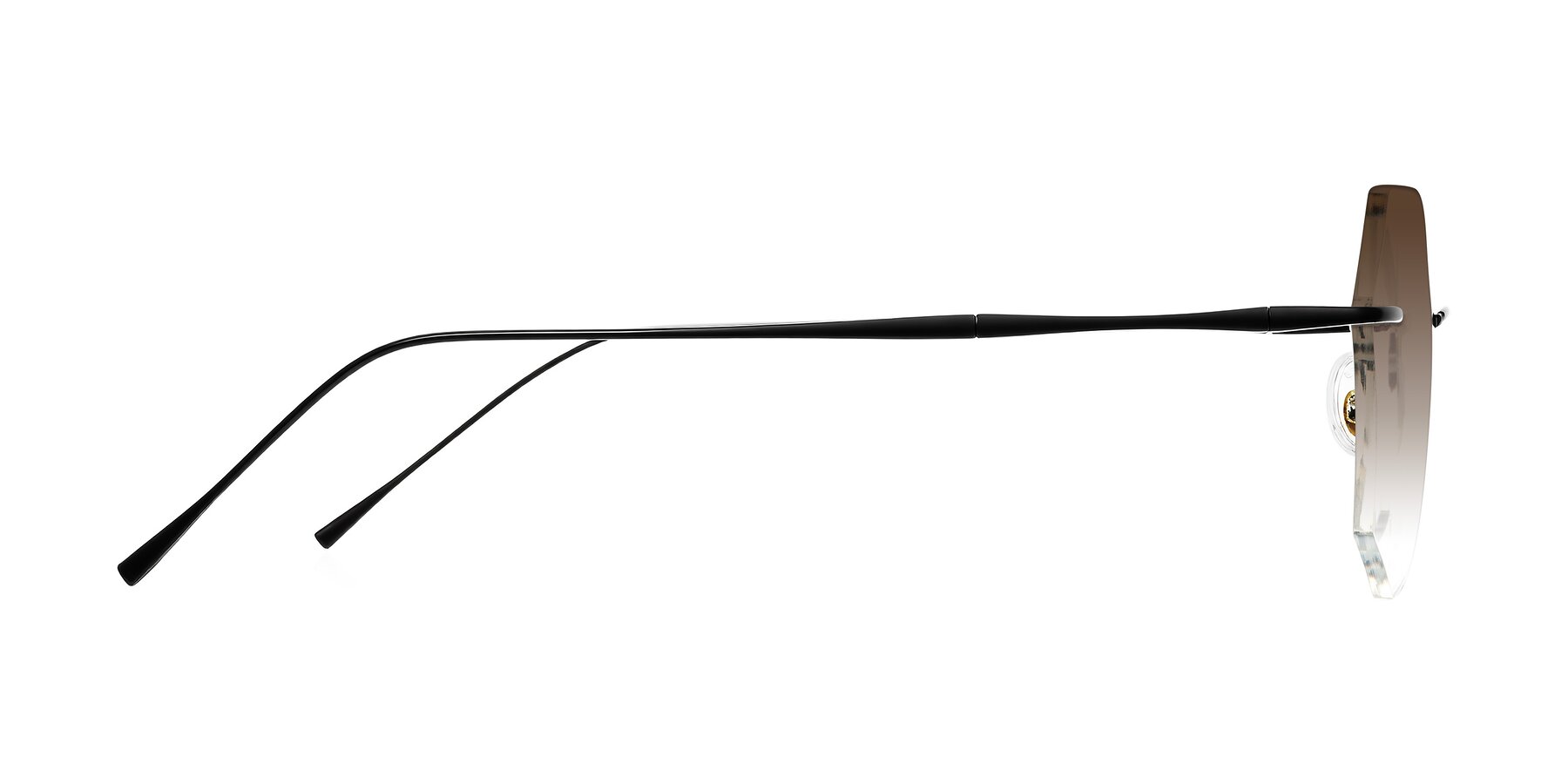Side of Edme in Matte Black with Brown Gradient Lenses