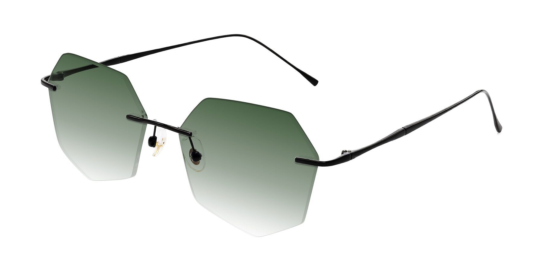 Angle of Edme in Matte Black with Green Gradient Lenses