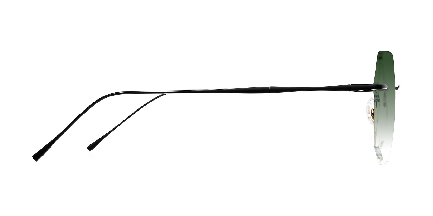 Side of Edme in Matte Black with Green Gradient Lenses