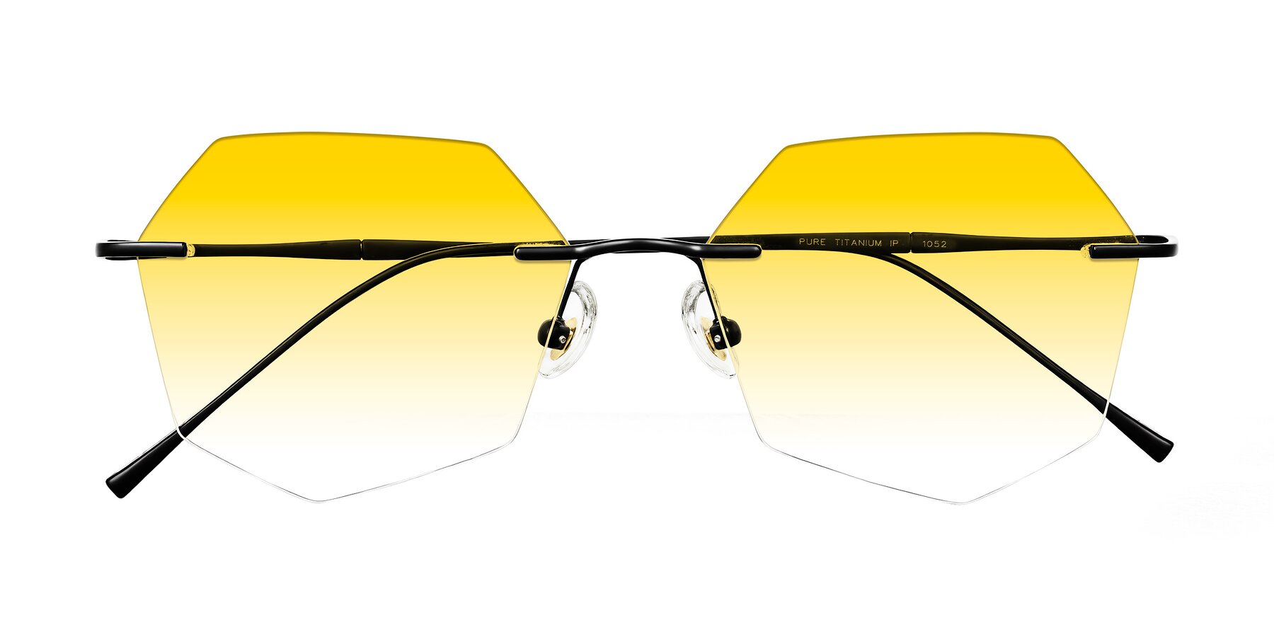 Folded Front of Edme in Matte Black with Yellow Gradient Lenses
