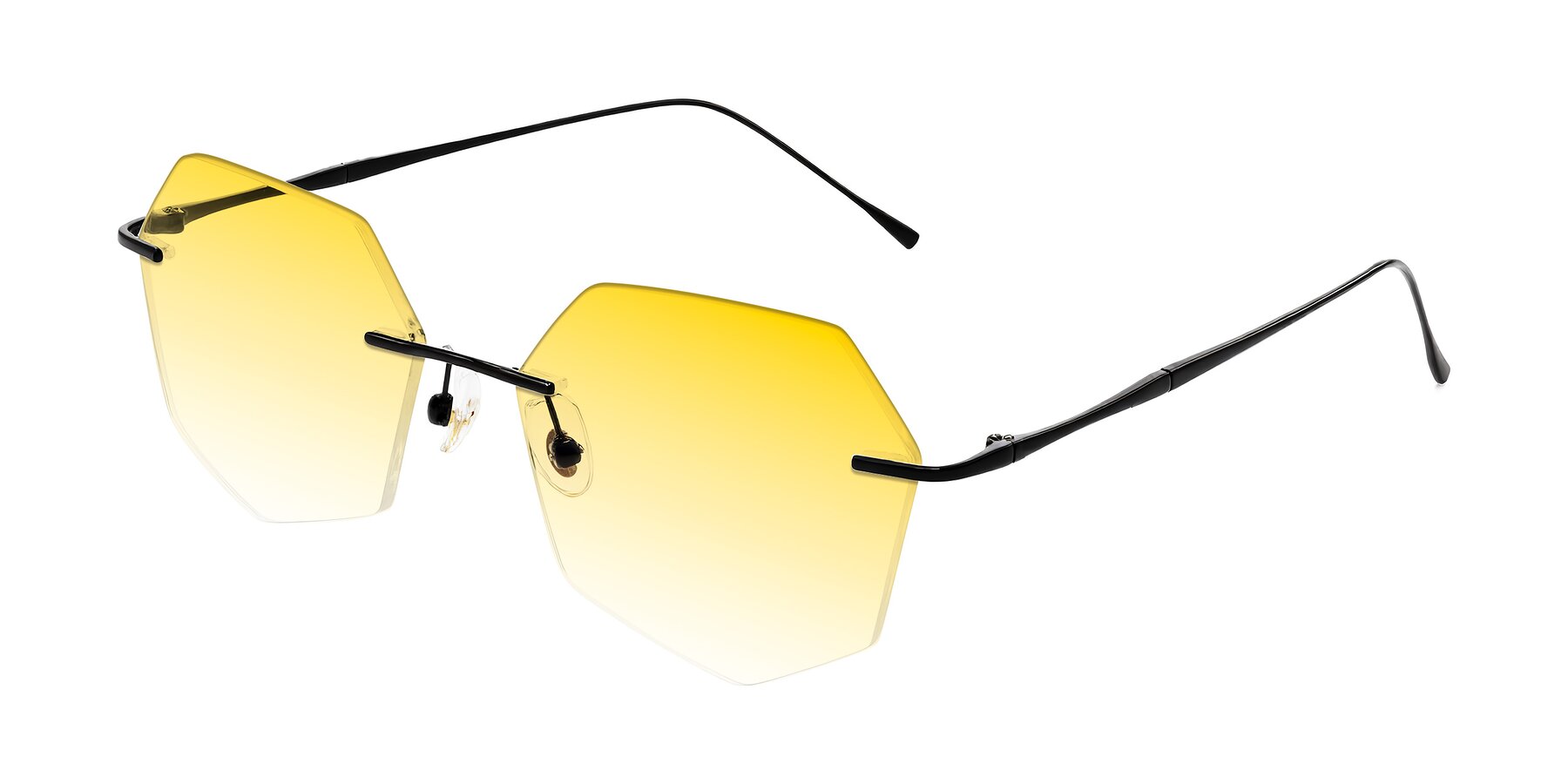 Angle of Edme in Matte Black with Yellow Gradient Lenses
