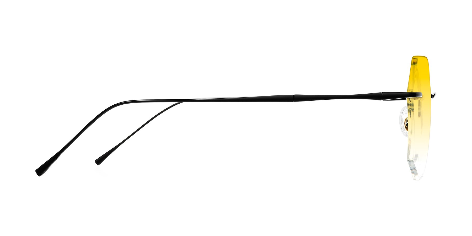 Side of Edme in Matte Black with Yellow Gradient Lenses